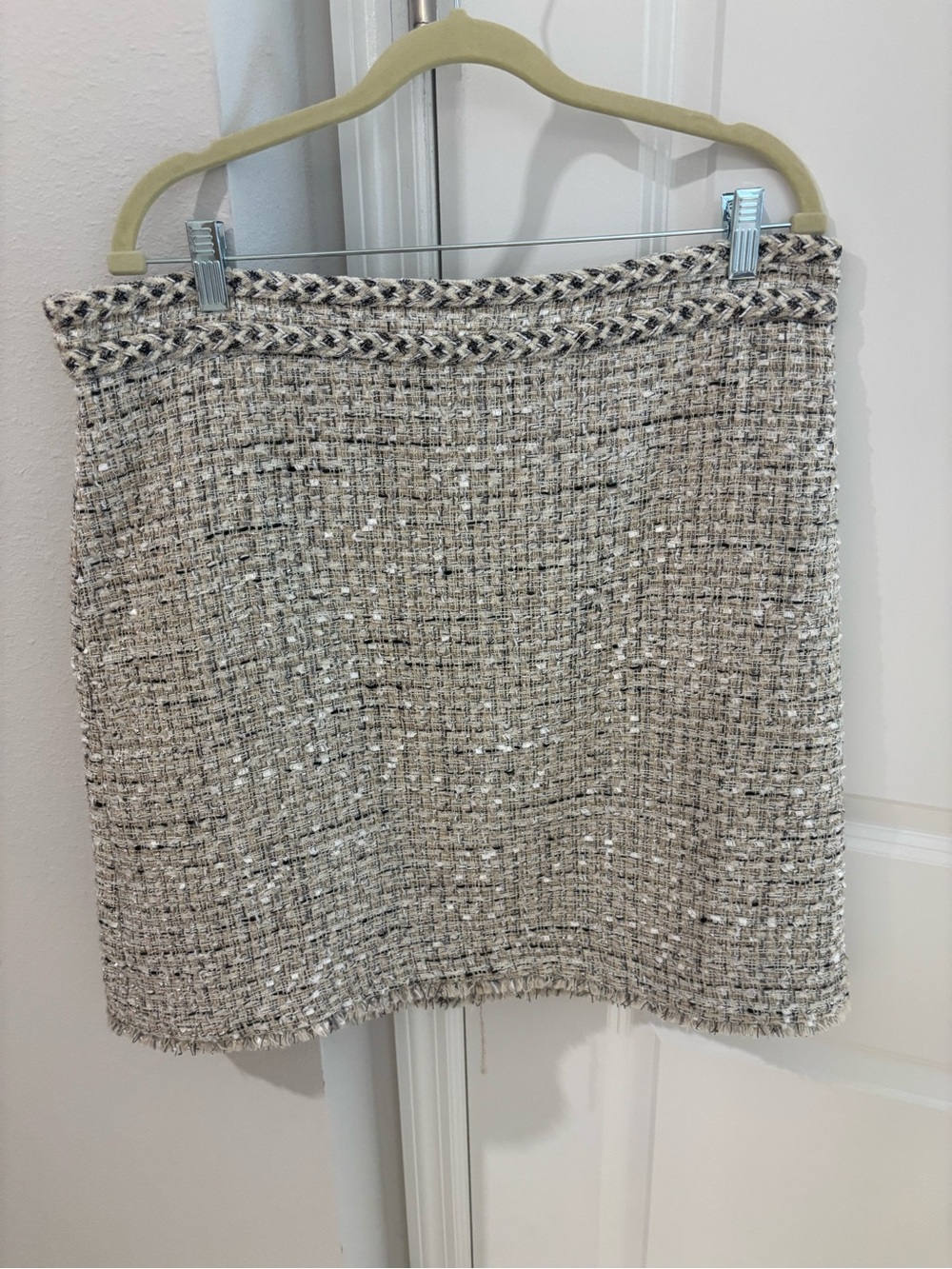 Ann Taylor Tweed Pencil Skirt - Cream & Black